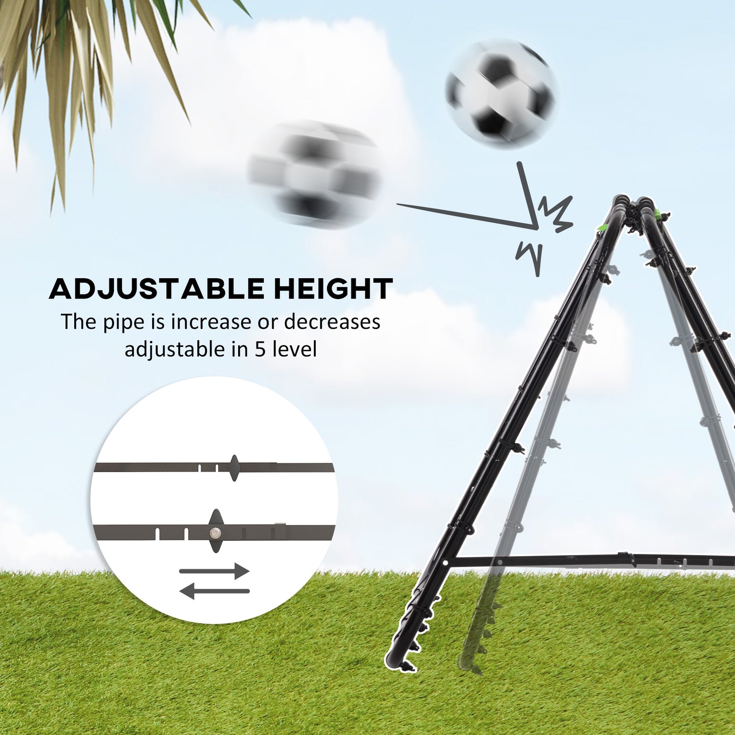 HOMCOM Rebounder Net Football Target Goal with Adjustable Angles