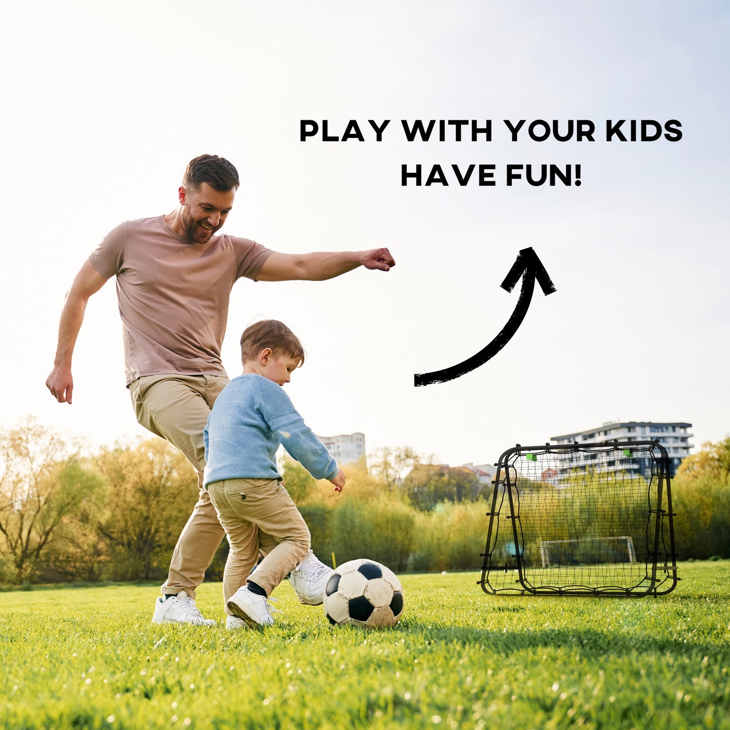 HOMCOM Rebounder Net Football Target Goal with Adjustable Angles