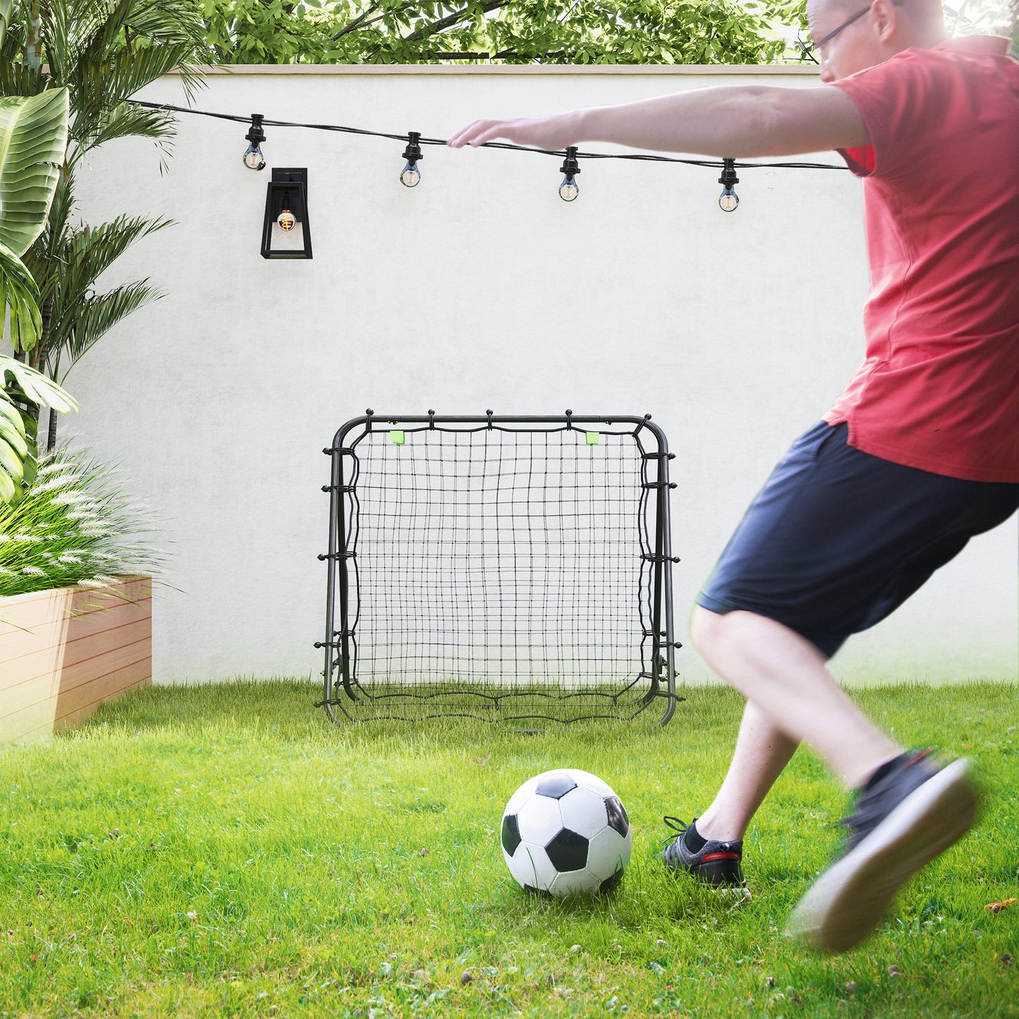 HOMCOM Rebounder Net Football Target Goal with Adjustable Angles