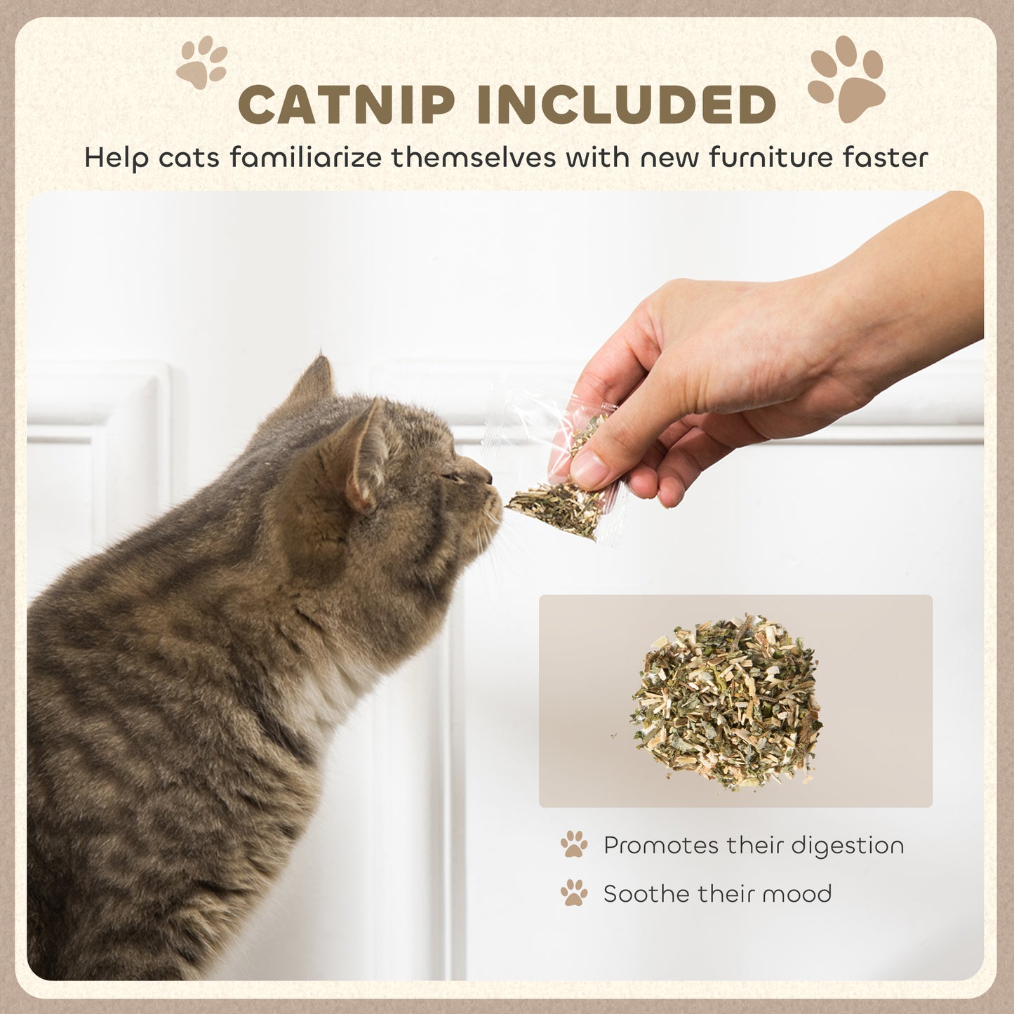 PawHut Cat Scratching Board with Organic Catnip for Indoor Cats, Brown