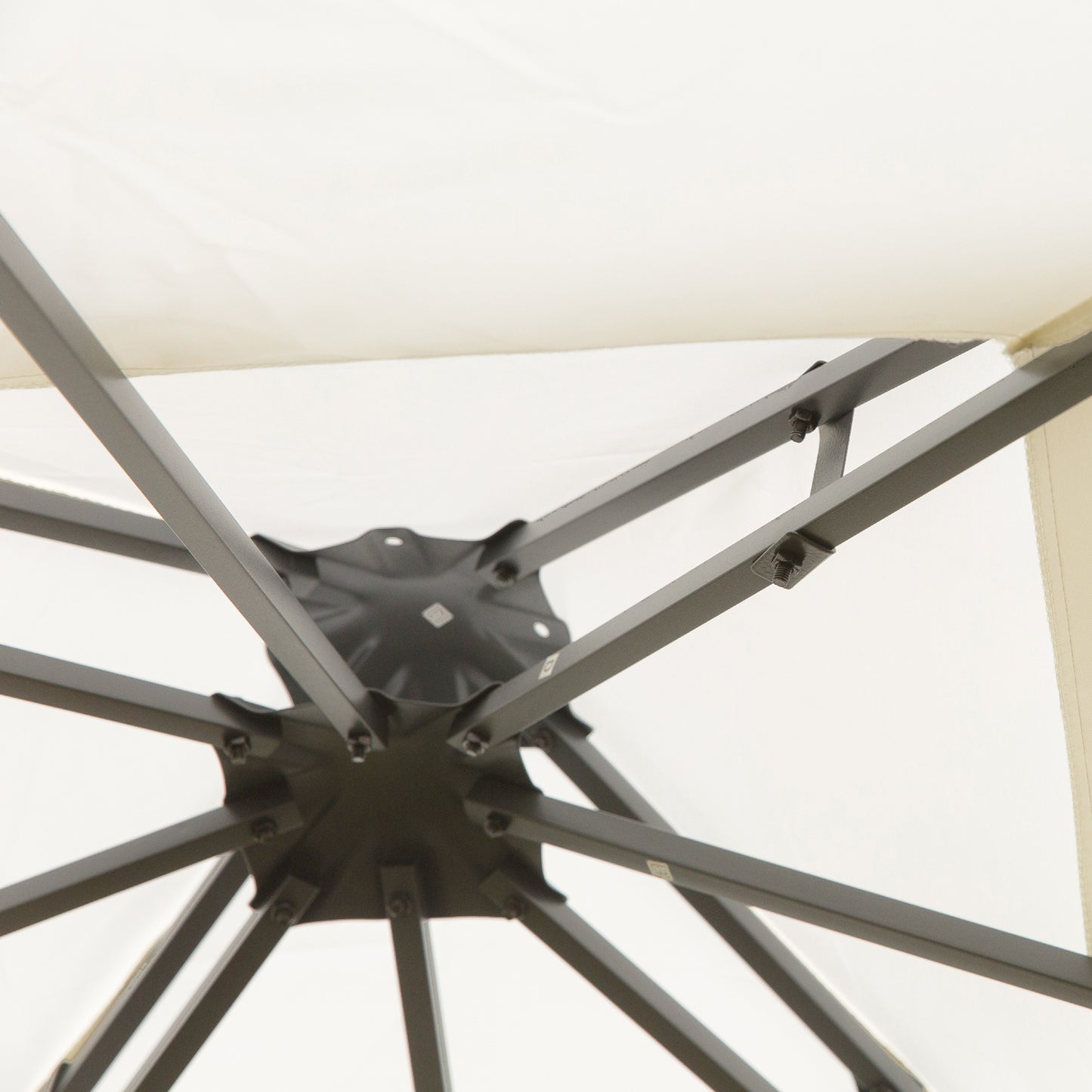 3m x 3m Vented Roof Metal Frame Garden Gazebo Cream