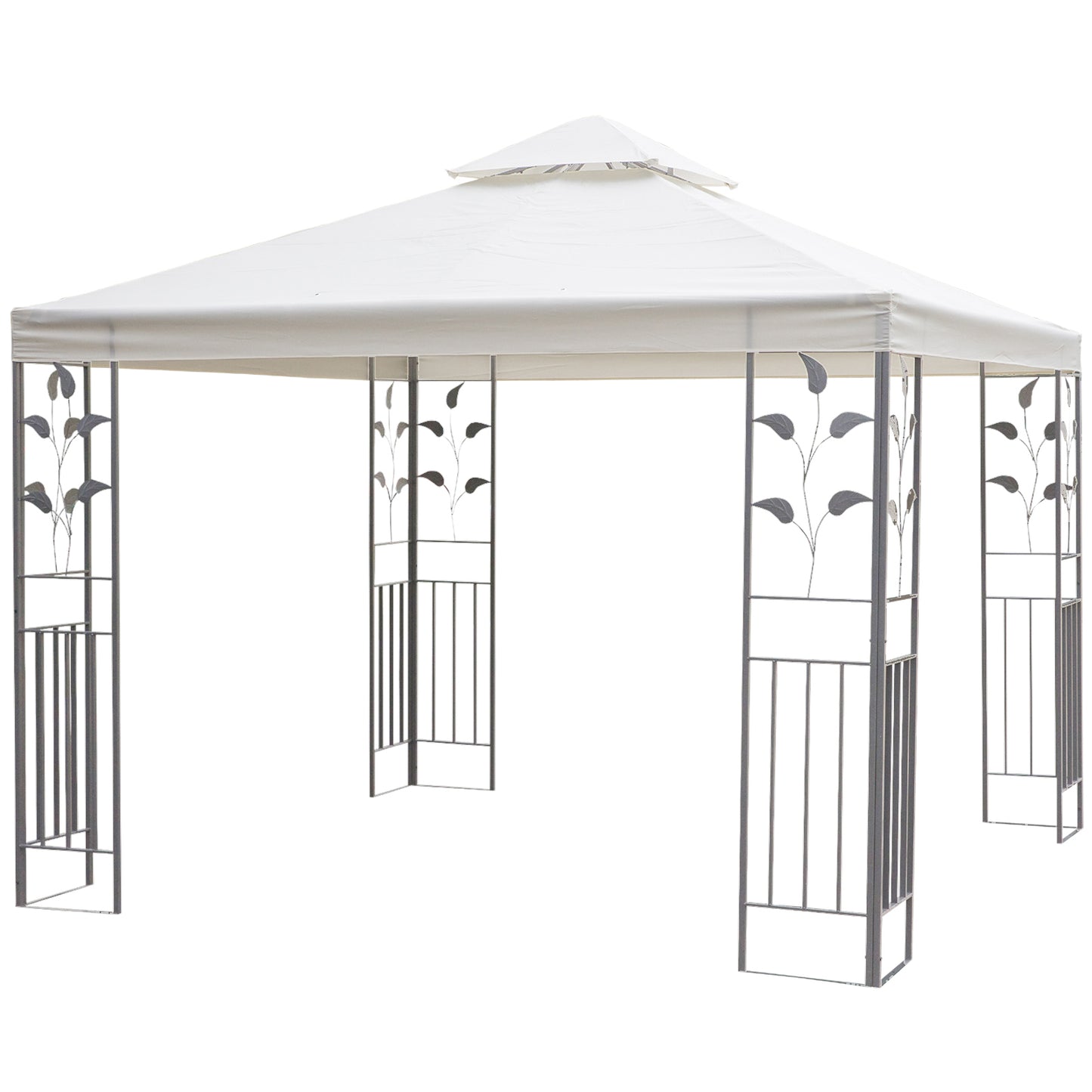 3m x 3m Vented Roof Metal Frame Garden Gazebo Cream