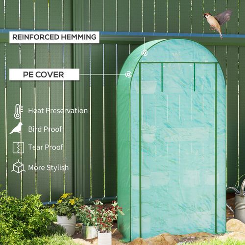 Outsunny 4 Tier Mini Greenhouse with Reinforced PE Cover, Green
