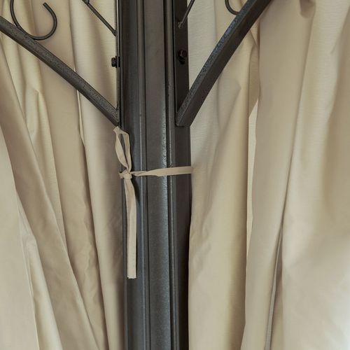 Outsunny 3.4m Steel Gazebo Pavillion for Outdoor w/ Curtains and 2 Tier Roof