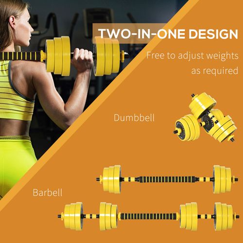 25KG Barbell & Dumbbell Set Fitness Exercise Home Gym Plate Bar HOMCOM