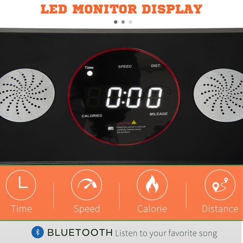 Foldable Walking Treadmill Aerobic Exercise Machine w/ LED Display HOMCOM