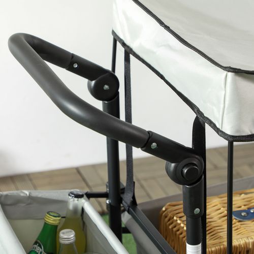 Outsunny Outdoor Push Pull Wagon Stroller Cart with Canopy Top