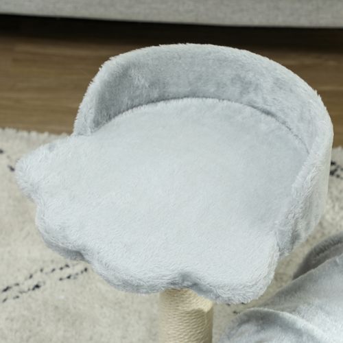 PawHut Cat Tree w/ Scratching Post, Bed, Cat Tunnel, Toy Ball, Grey