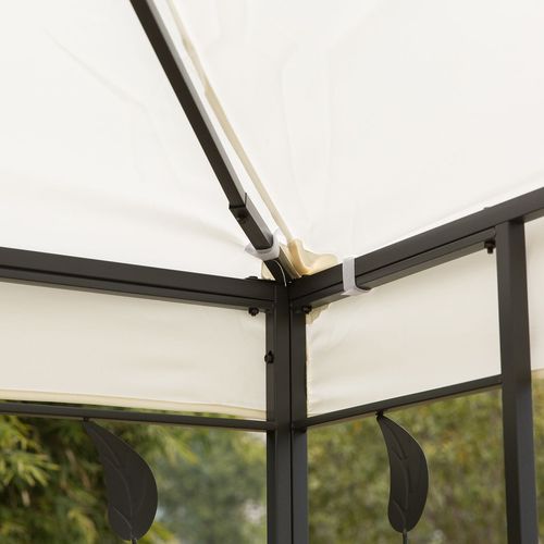 3m x 3m Vented Roof Metal Frame Garden Gazebo Cream