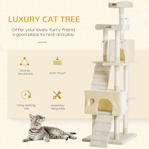 Condo Furniture Scratcher Post Pet Cat Tree Kitten Bed House Play Toy Ladder