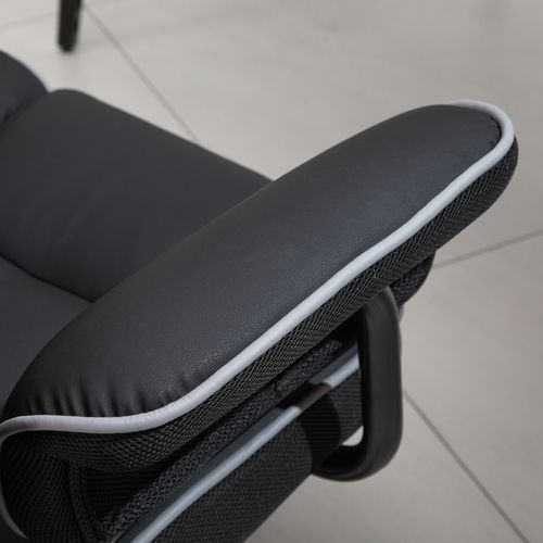 Piped PU Leather Padded High-Back Computer Office Gaming Chair Black Vinsetto