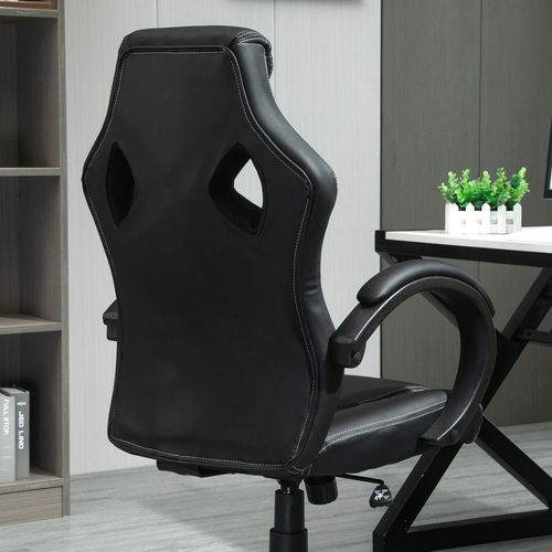 Executive Racing Swivel Gaming Office Chair PU Leather Computer Desk Chair Black