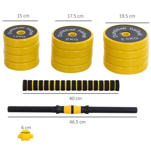 25KG Barbell & Dumbbell Set Fitness Exercise Home Gym Plate Bar HOMCOM