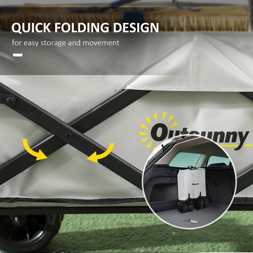 Outsunny Outdoor Push Pull Wagon Stroller Cart with Canopy Top