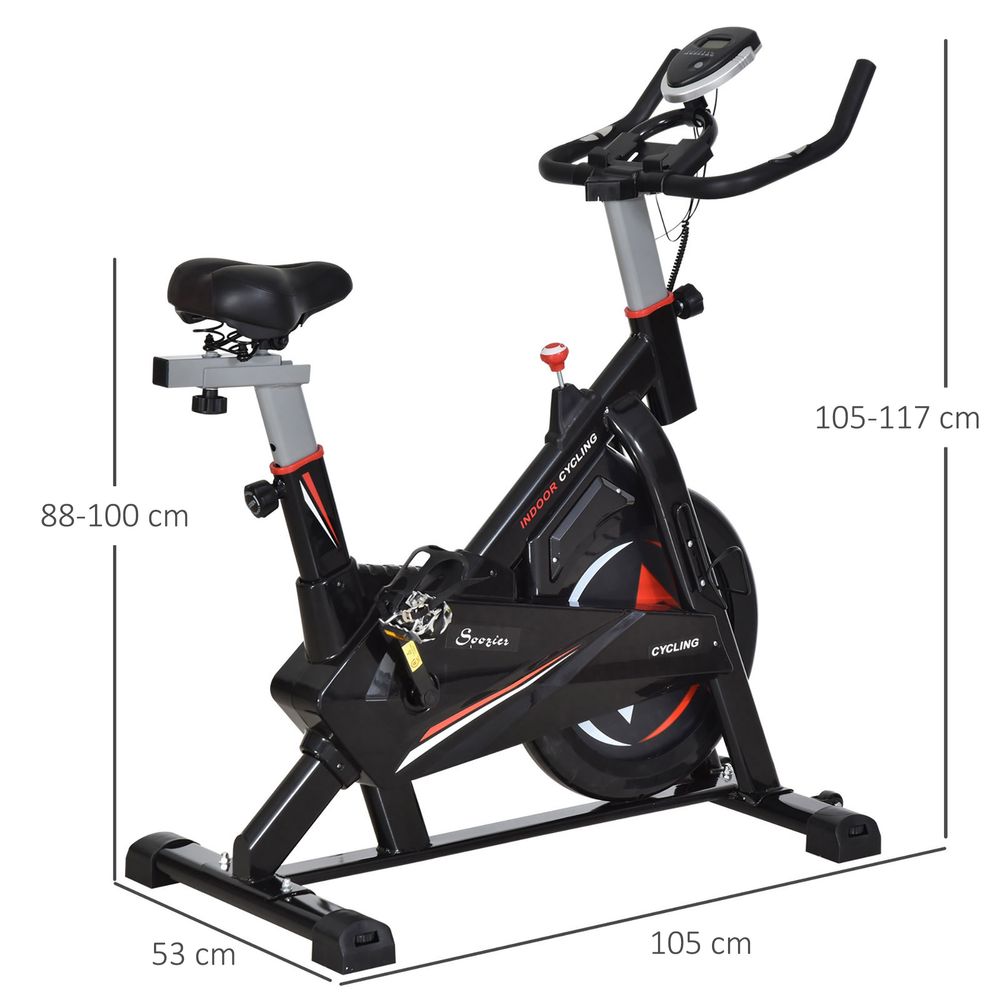 Indoor Cycling Bike Upright Stationary 10kg Flywheel Exercise Bike HOMCOM