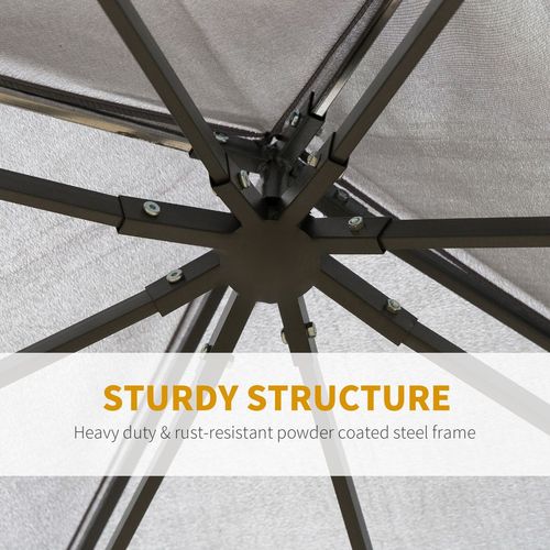 3x3(m) Outdoor Patio Gazebo Steel Canopy Tent Pavilion 2-Tier Roof Top