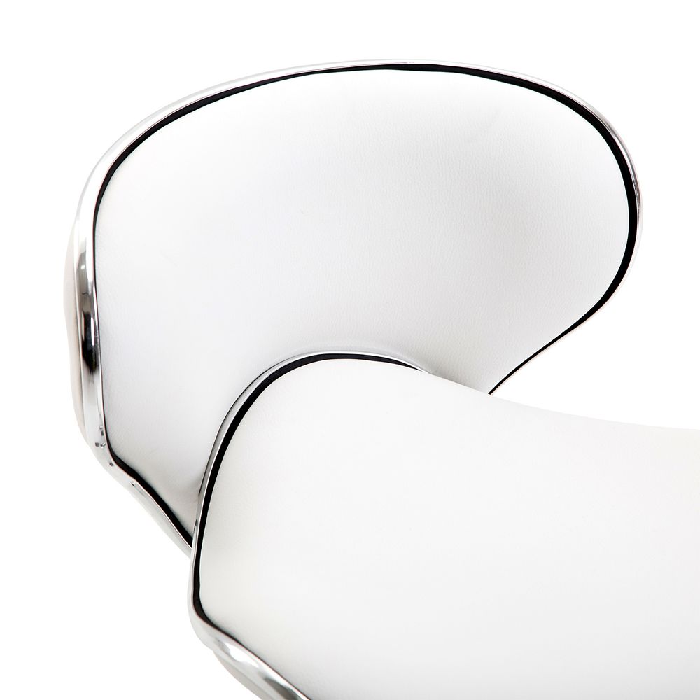 Office Chair Beauty Salon Rolling Technician Stool Chair Low Back White HOMCOM