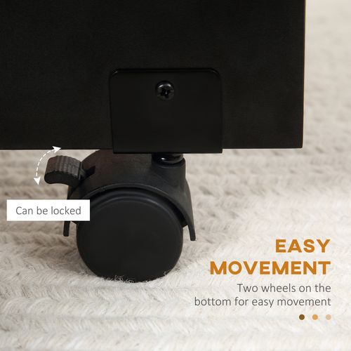 HOMCOM Rolling Drop Leaf Dining Table Folding Kitchen Table with Open Shelves