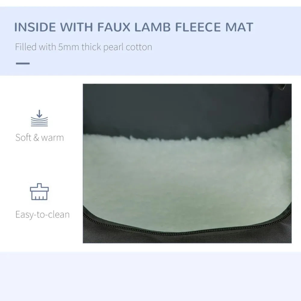 48.5cm Foldable Pet Carrier, Cat Bag w/ Cushion, for Miniature Dogs - Grey