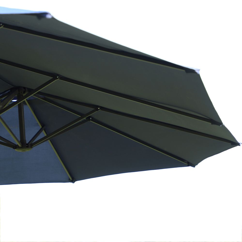 Sun Umbrella Canopy Double-sided Crank Sun Shade Shelter 4.6M Blue