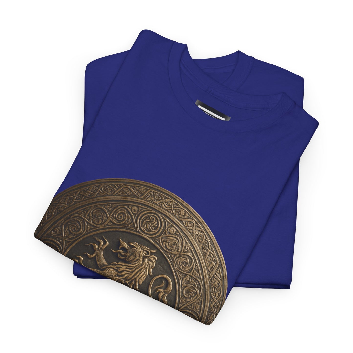 Vintage Lion Emblem Unisex Heavy Cotton Tee | Casual T-Shirt, Gift for Him/Her, Graphic Tee, Everyday Wear, Unique Style
