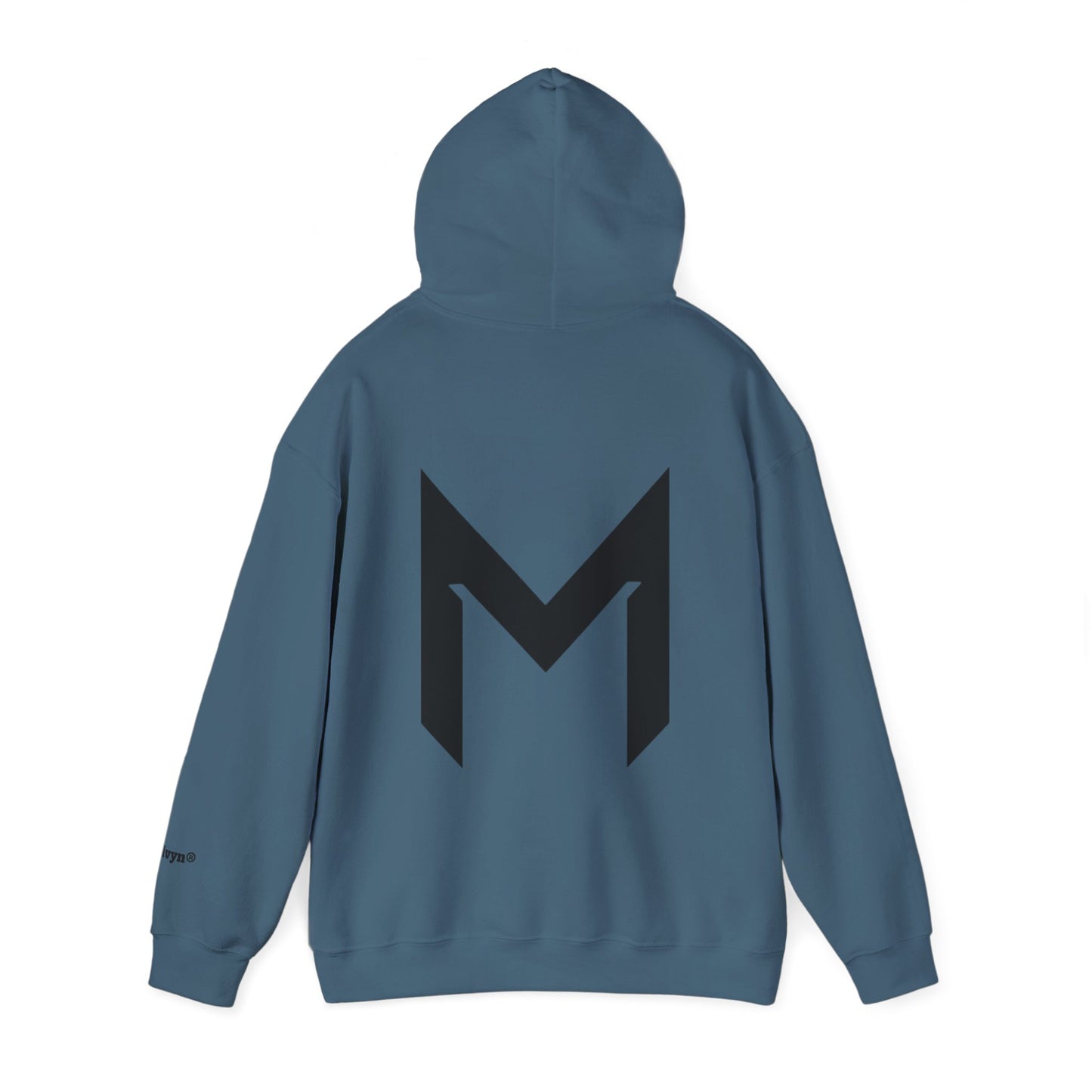 Minimal M Logo Hoodie - Modern Monogram Streetwear Pullover