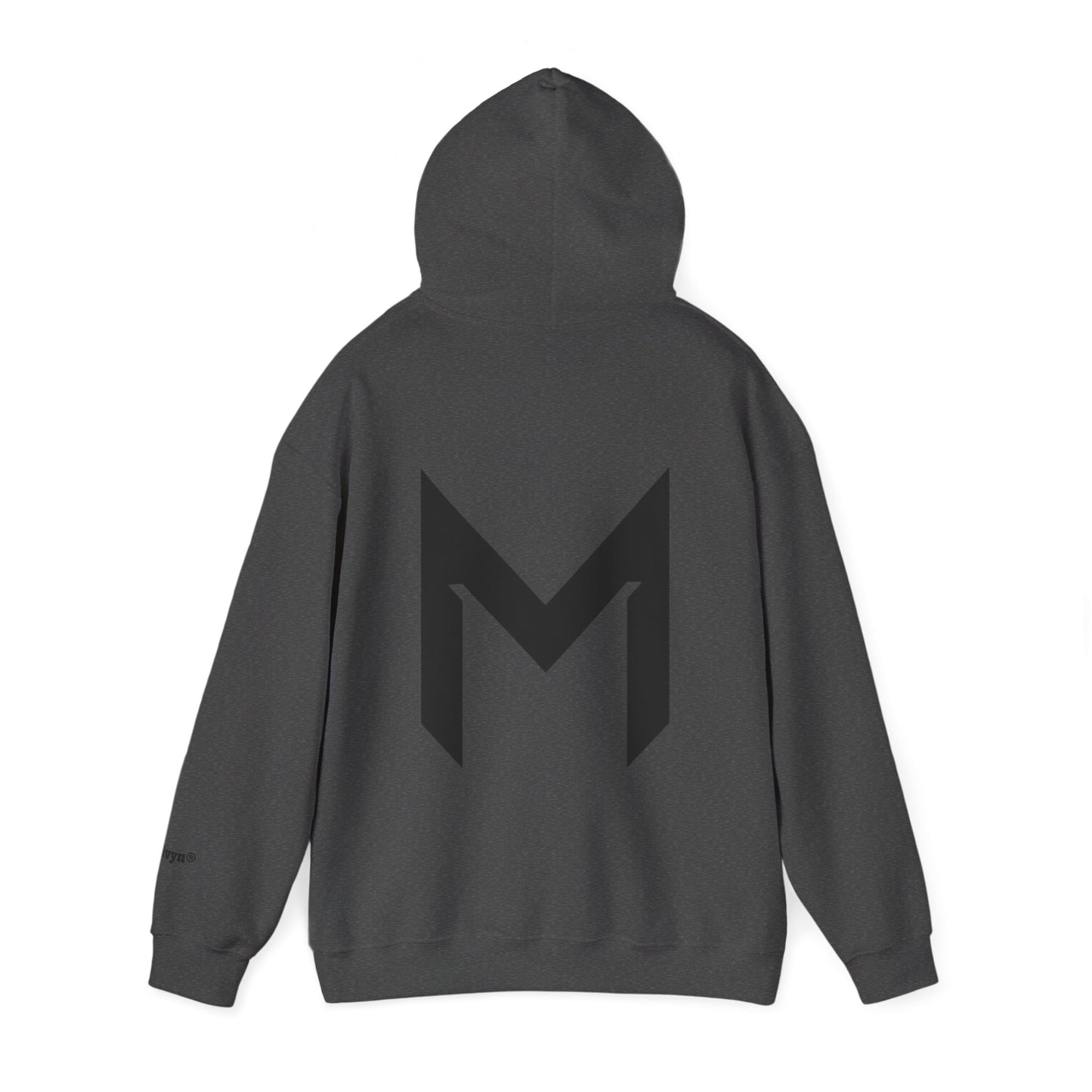 Minimal M Logo Hoodie - Modern Monogram Streetwear Pullover