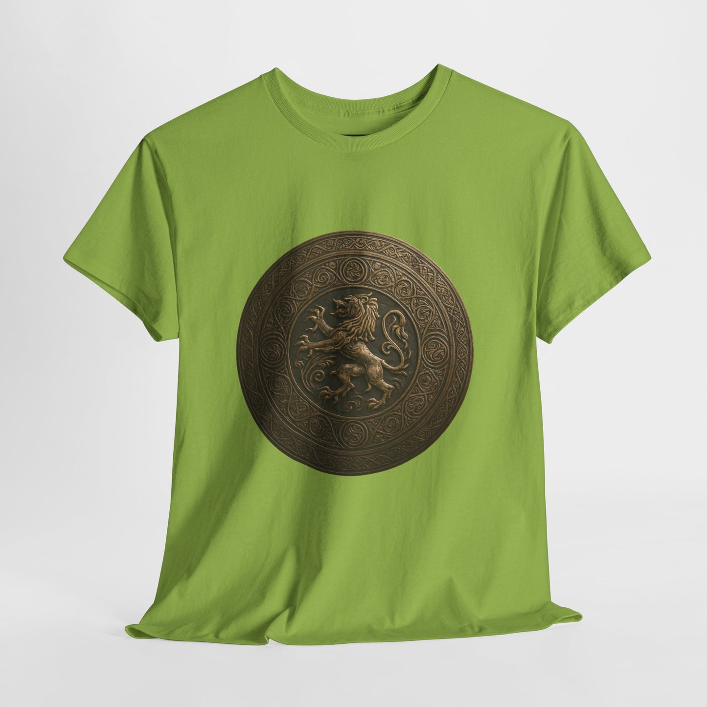 Vintage Lion Emblem Unisex Heavy Cotton Tee | Casual T-Shirt, Gift for Him/Her, Graphic Tee, Everyday Wear, Unique Style