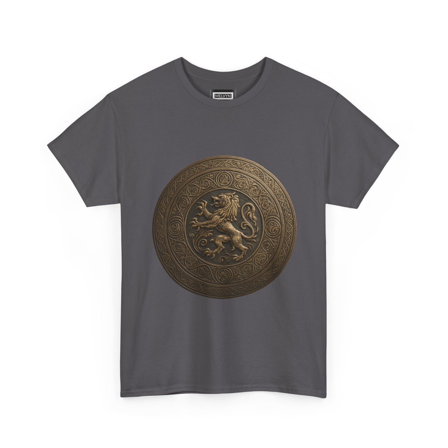 Vintage Lion Emblem Unisex Heavy Cotton Tee | Casual T-Shirt, Gift for Him/Her, Graphic Tee, Everyday Wear, Unique Style