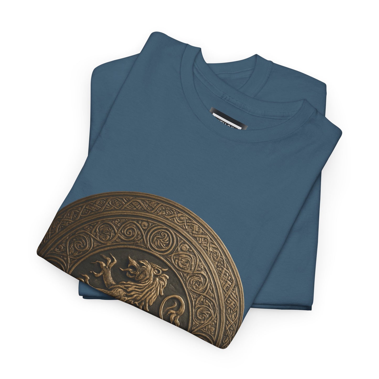 Vintage Lion Emblem Unisex Heavy Cotton Tee | Casual T-Shirt, Gift for Him/Her, Graphic Tee, Everyday Wear, Unique Style