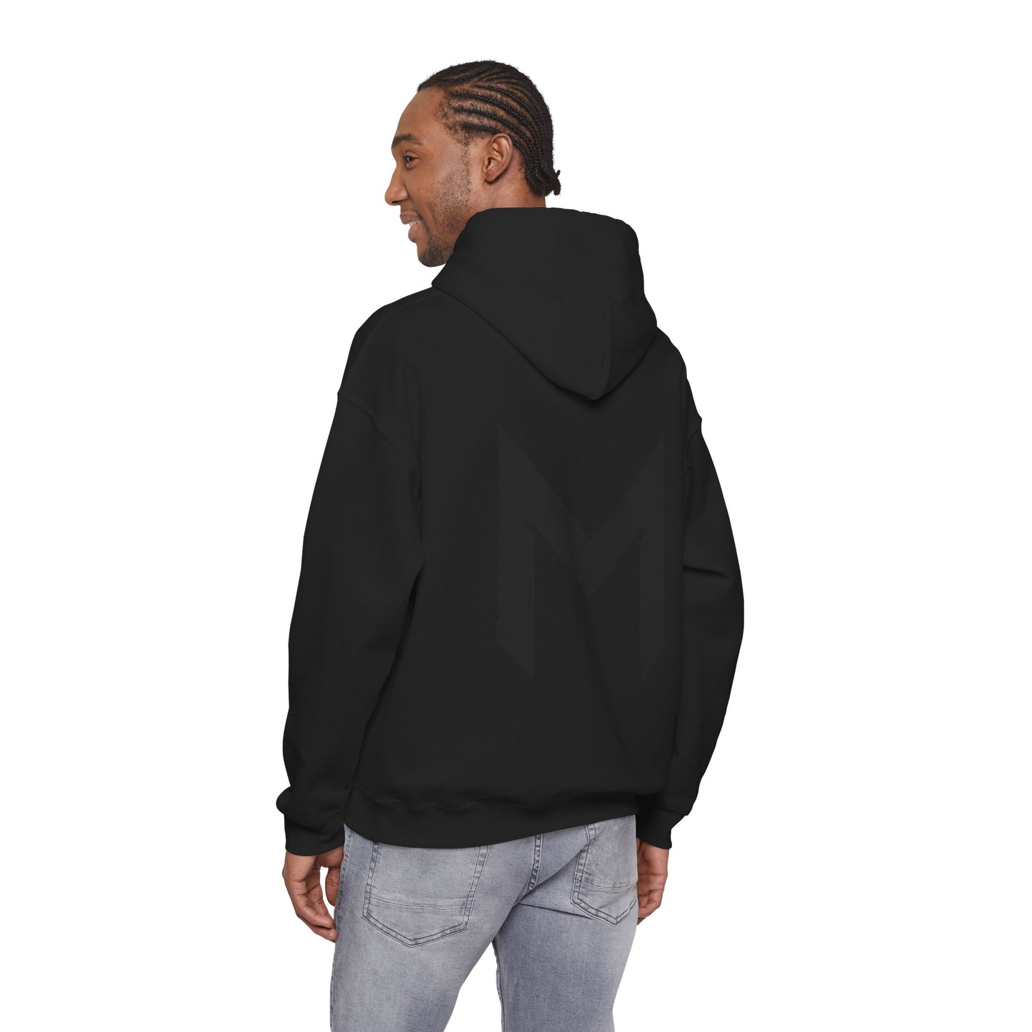 Minimal M Logo Hoodie - Modern Monogram Streetwear Pullover