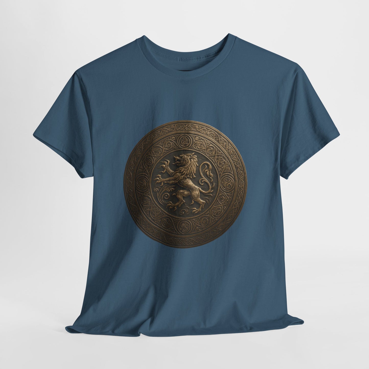 Vintage Lion Emblem Unisex Heavy Cotton Tee | Casual T-Shirt, Gift for Him/Her, Graphic Tee, Everyday Wear, Unique Style