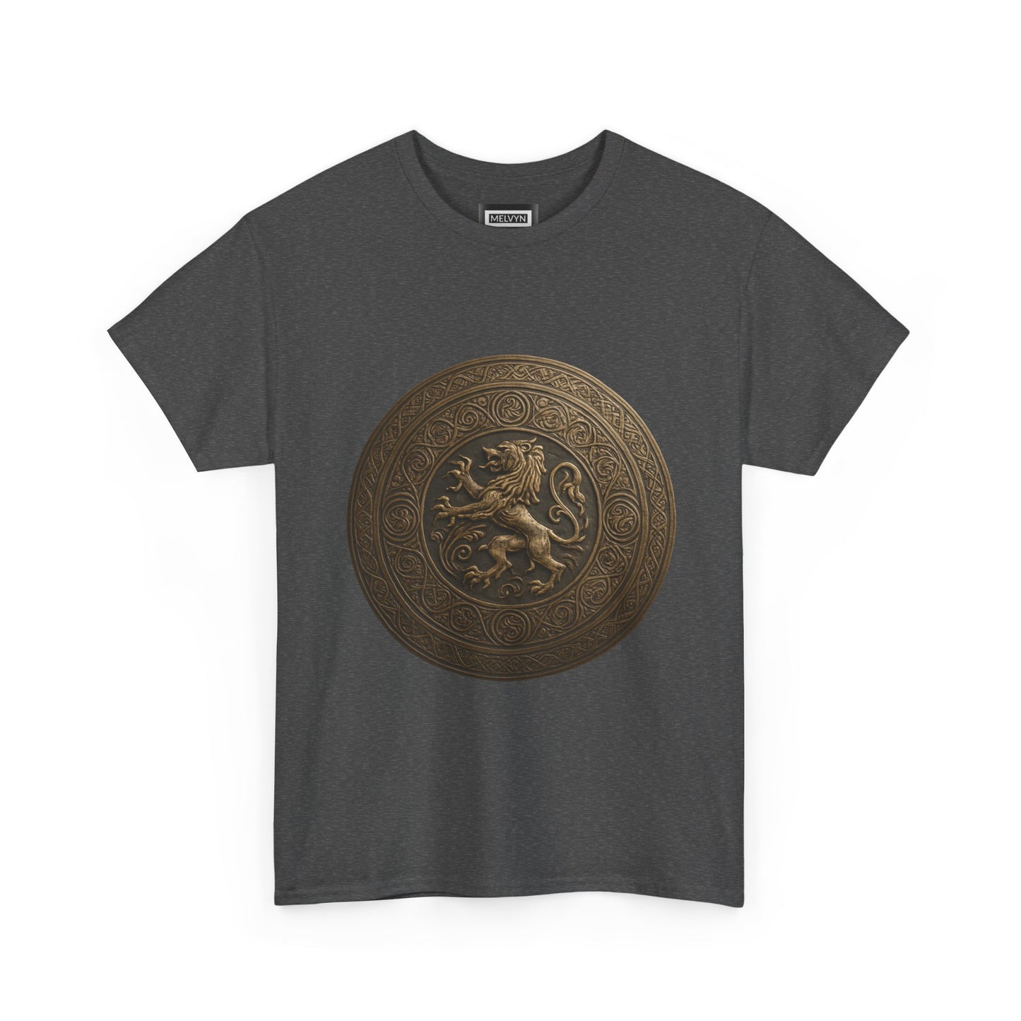 Vintage Lion Emblem Unisex Heavy Cotton Tee | Casual T-Shirt, Gift for Him/Her, Graphic Tee, Everyday Wear, Unique Style