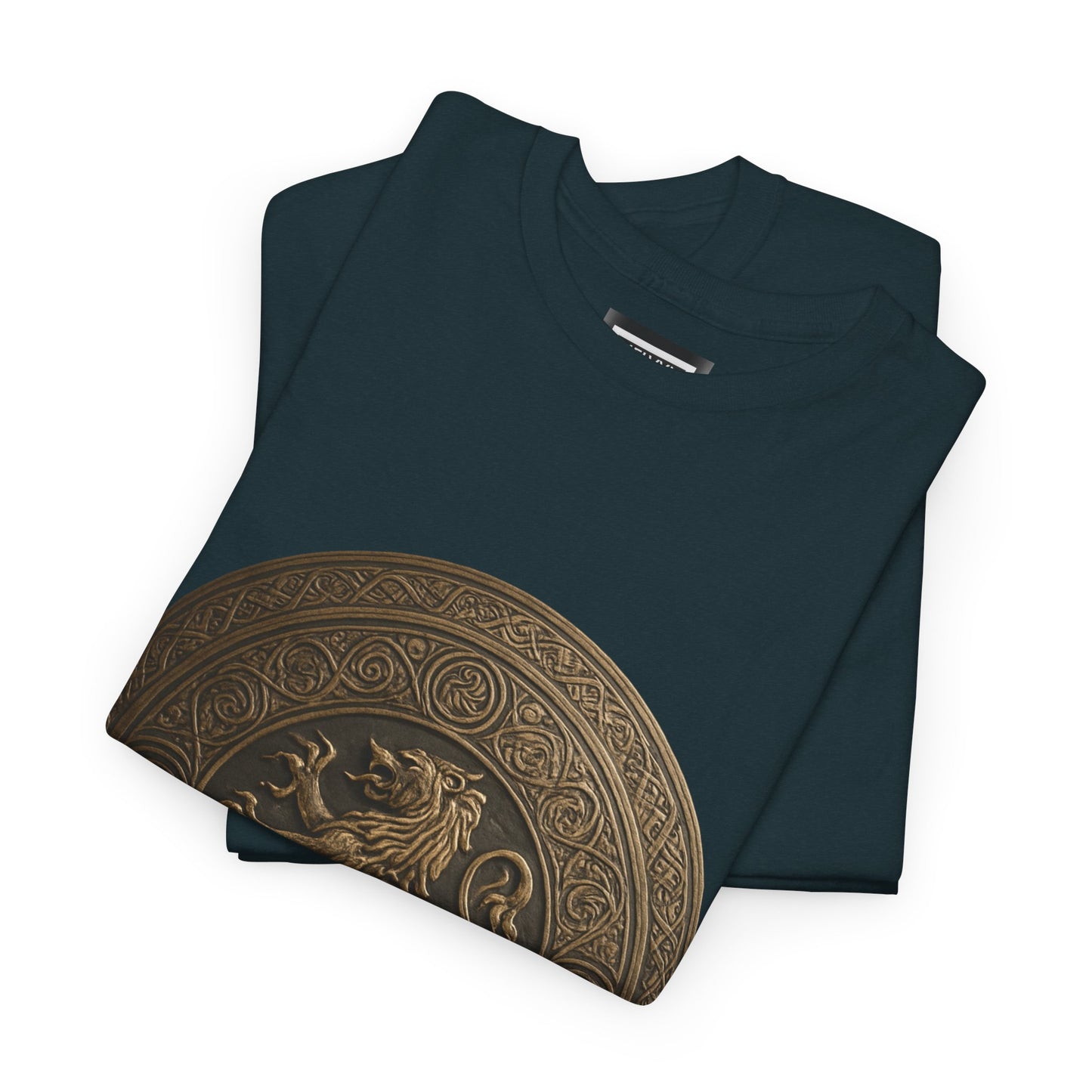 Vintage Lion Emblem Unisex Heavy Cotton Tee | Casual T-Shirt, Gift for Him/Her, Graphic Tee, Everyday Wear, Unique Style