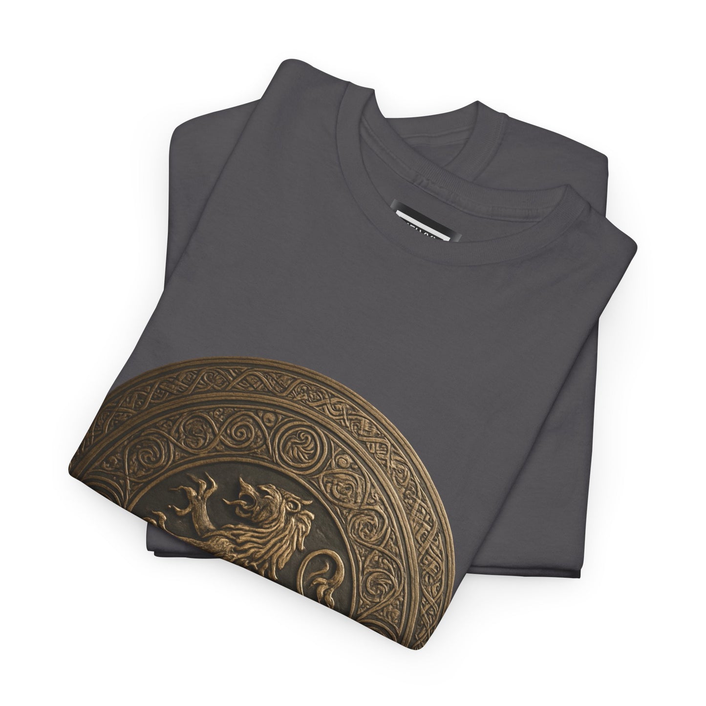Vintage Lion Emblem Unisex Heavy Cotton Tee | Casual T-Shirt, Gift for Him/Her, Graphic Tee, Everyday Wear, Unique Style