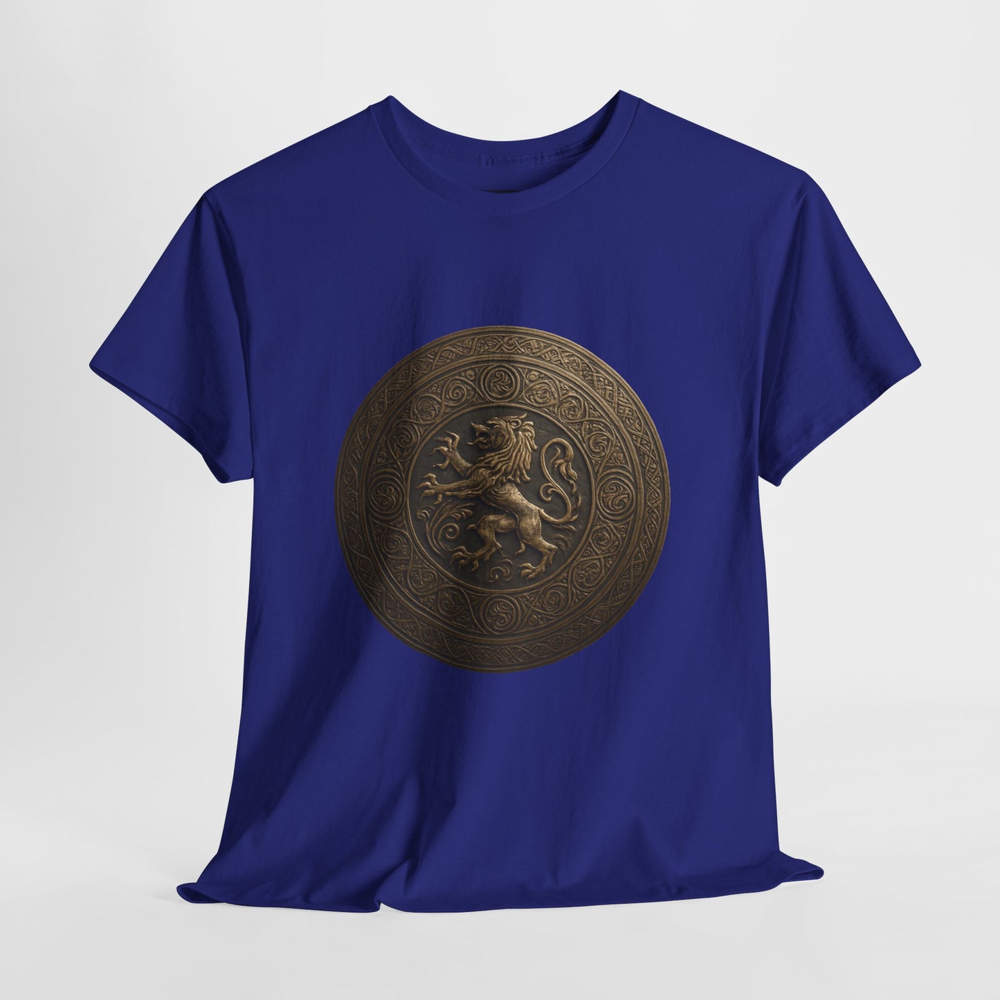 Vintage Lion Emblem Unisex Heavy Cotton Tee | Casual T-Shirt, Gift for Him/Her, Graphic Tee, Everyday Wear, Unique Style