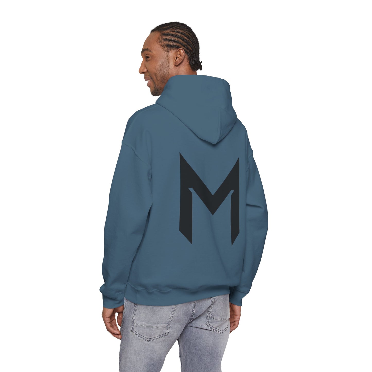 Minimal M Logo Hoodie - Modern Monogram Streetwear Pullover