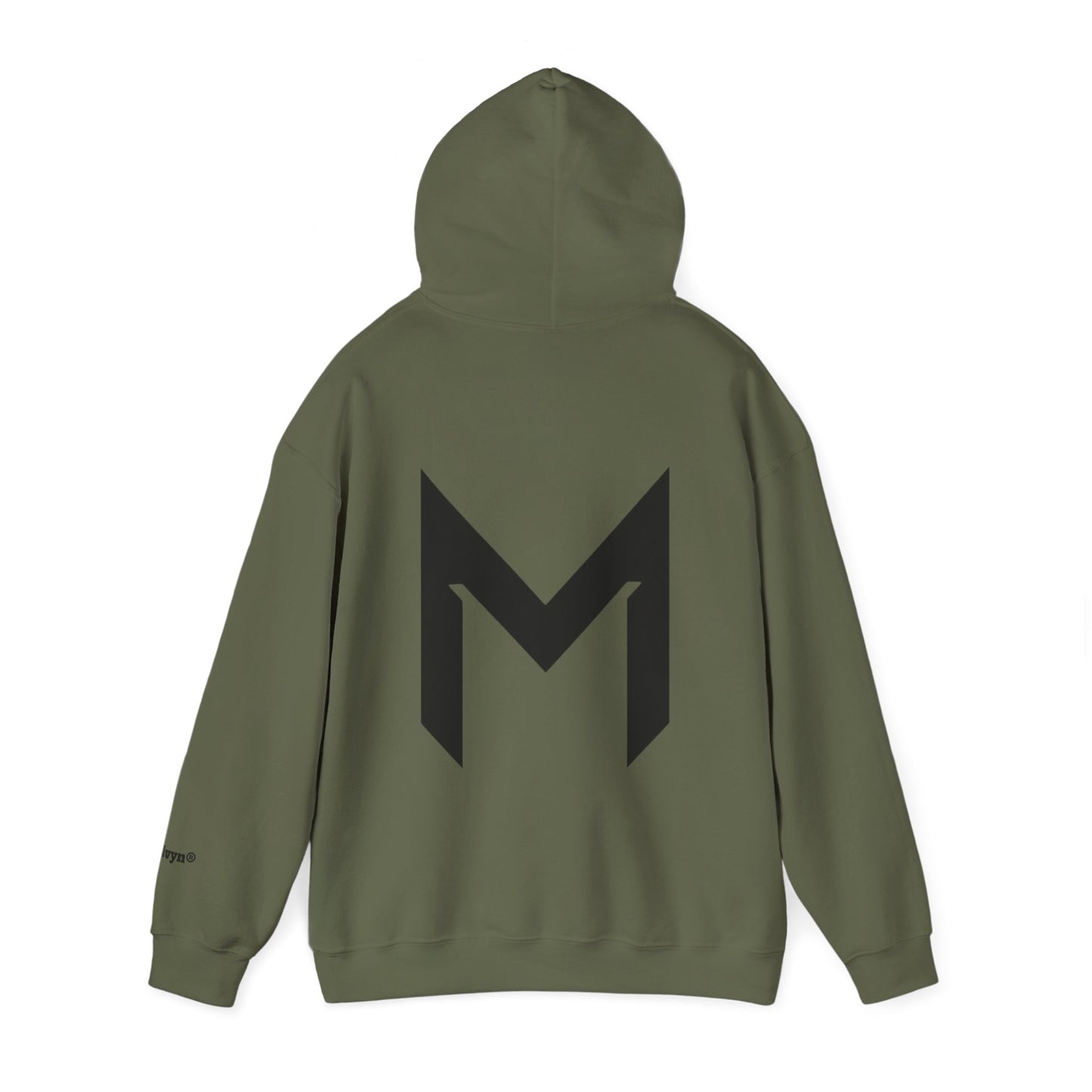 Minimal M Logo Hoodie - Modern Monogram Streetwear Pullover