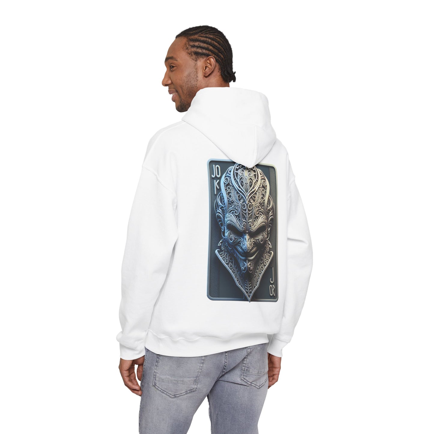 Joker Graphic Hoodie — Comic Villain Portrait Pullover