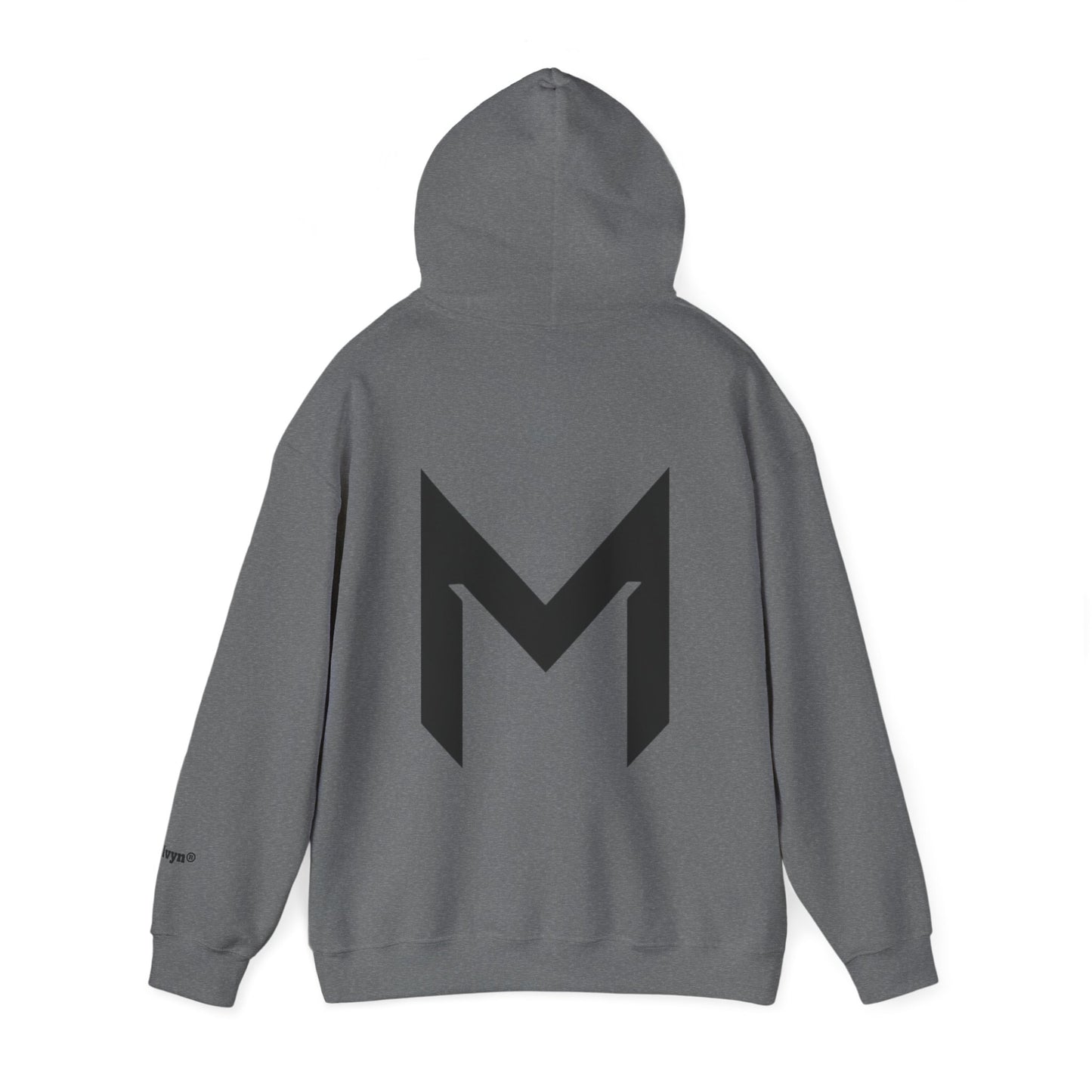 Minimal M Logo Hoodie - Modern Monogram Streetwear Pullover