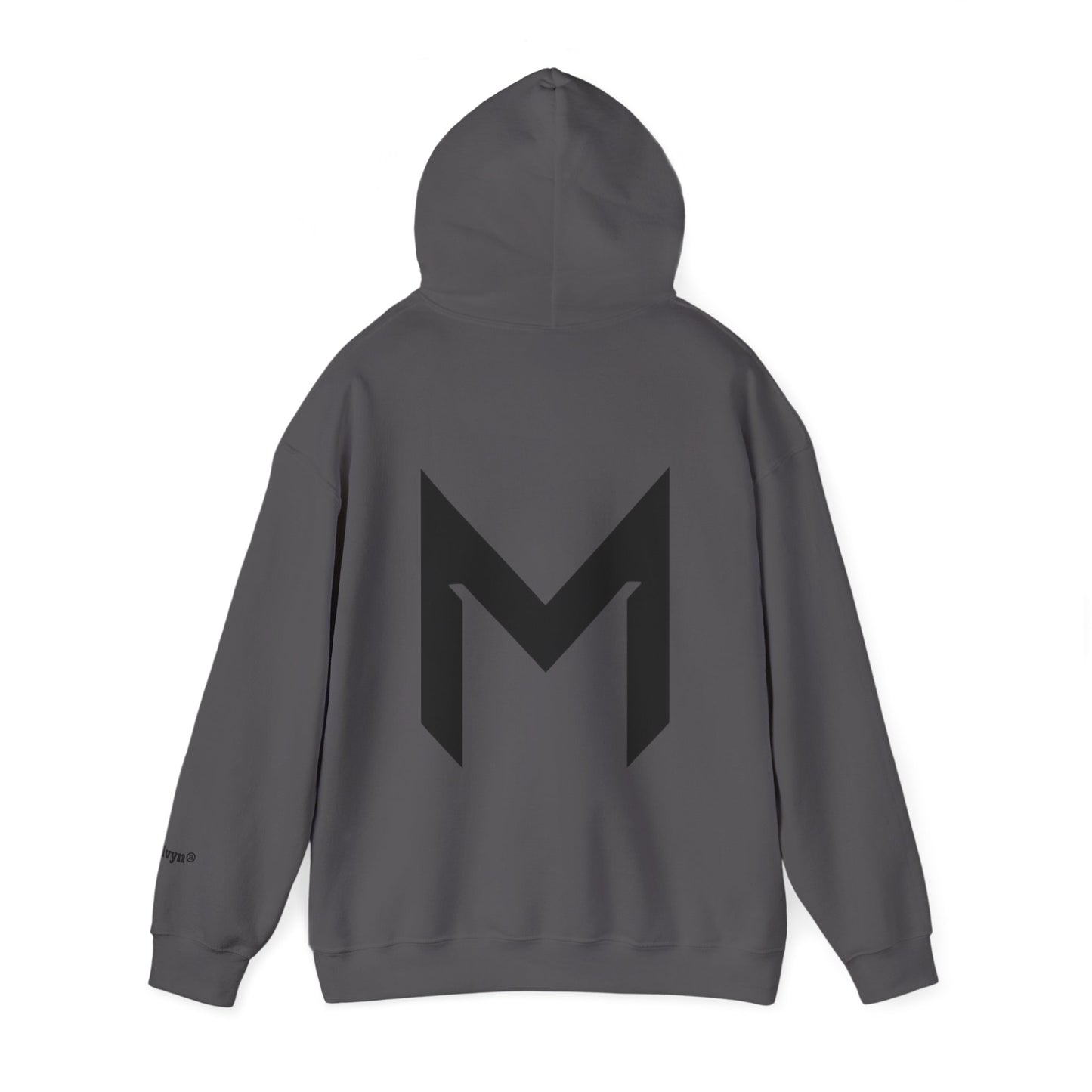 Minimal M Logo Hoodie - Modern Monogram Streetwear Pullover