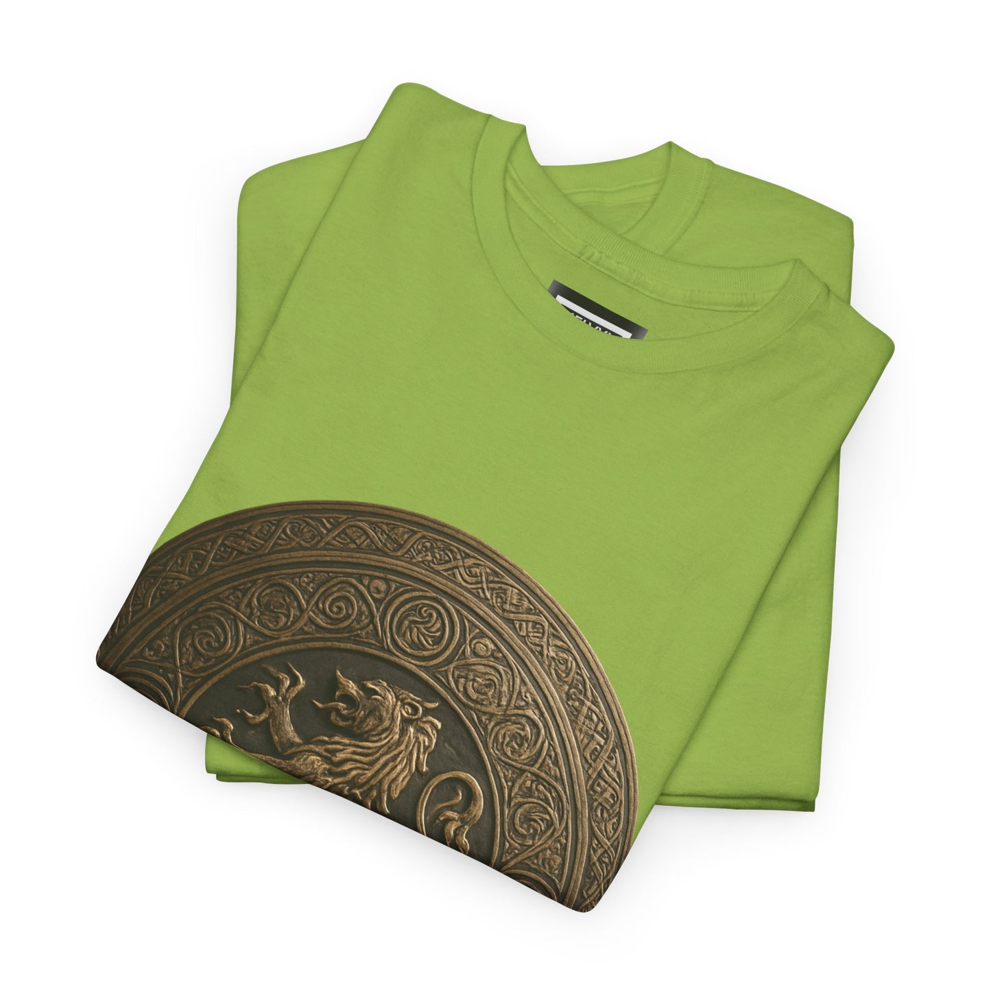 Vintage Lion Emblem Unisex Heavy Cotton Tee | Casual T-Shirt, Gift for Him/Her, Graphic Tee, Everyday Wear, Unique Style