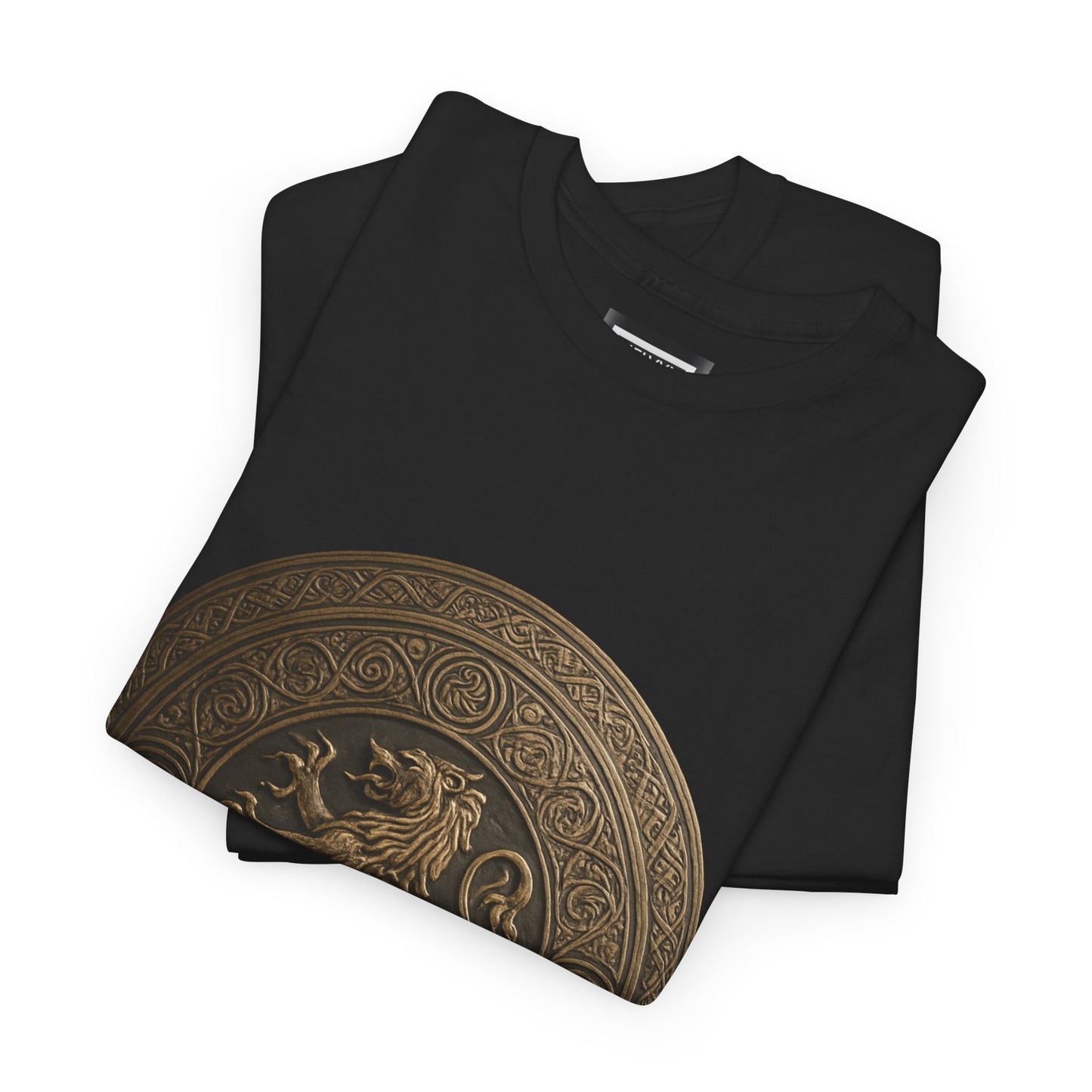 Vintage Lion Emblem Unisex Heavy Cotton Tee | Casual T-Shirt, Gift for Him/Her, Graphic Tee, Everyday Wear, Unique Style