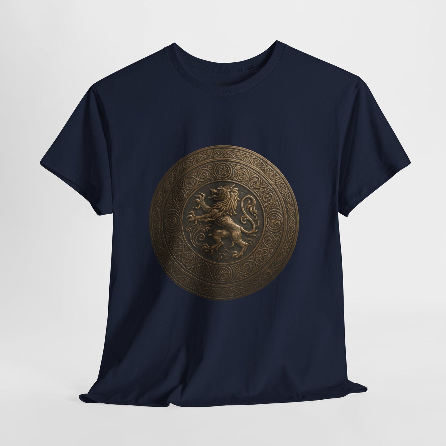 Vintage Lion Emblem Unisex Heavy Cotton Tee | Casual T-Shirt, Gift for Him/Her, Graphic Tee, Everyday Wear, Unique Style