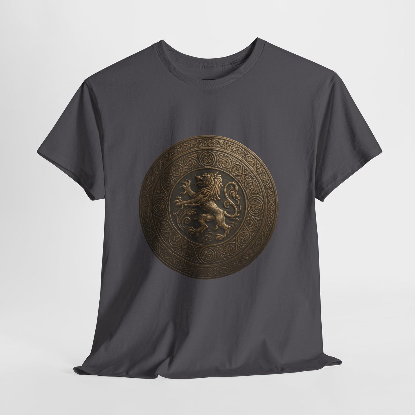 Vintage Lion Emblem Unisex Heavy Cotton Tee | Casual T-Shirt, Gift for Him/Her, Graphic Tee, Everyday Wear, Unique Style