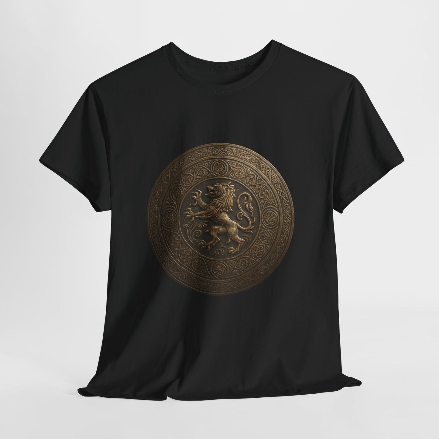 Vintage Lion Emblem Unisex Heavy Cotton Tee | Casual T-Shirt, Gift for Him/Her, Graphic Tee, Everyday Wear, Unique Style