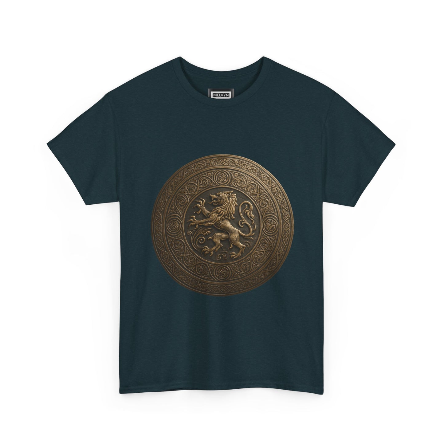 Vintage Lion Emblem Unisex Heavy Cotton Tee | Casual T-Shirt, Gift for Him/Her, Graphic Tee, Everyday Wear, Unique Style