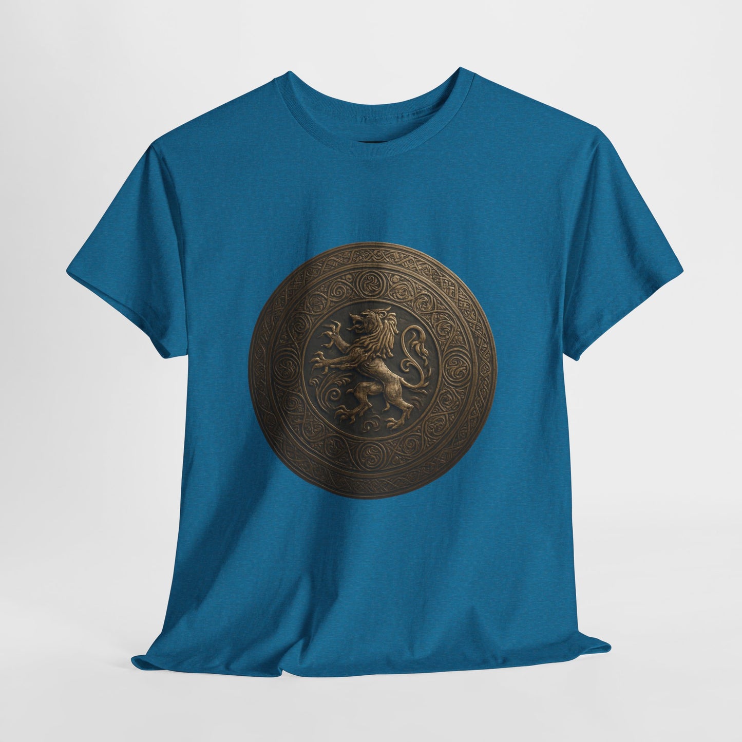 Vintage Lion Emblem Unisex Heavy Cotton Tee | Casual T-Shirt, Gift for Him/Her, Graphic Tee, Everyday Wear, Unique Style