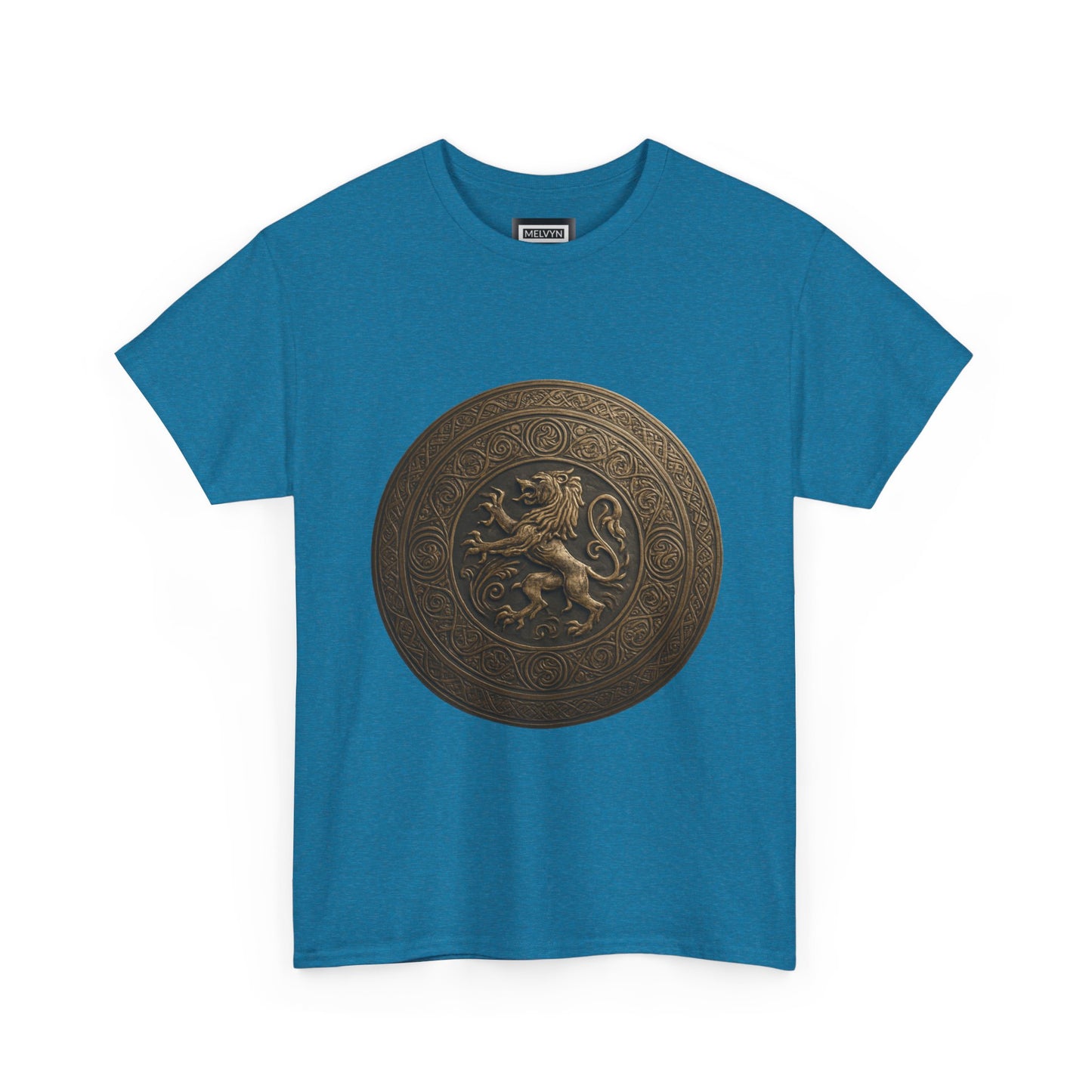 Vintage Lion Emblem Unisex Heavy Cotton Tee | Casual T-Shirt, Gift for Him/Her, Graphic Tee, Everyday Wear, Unique Style
