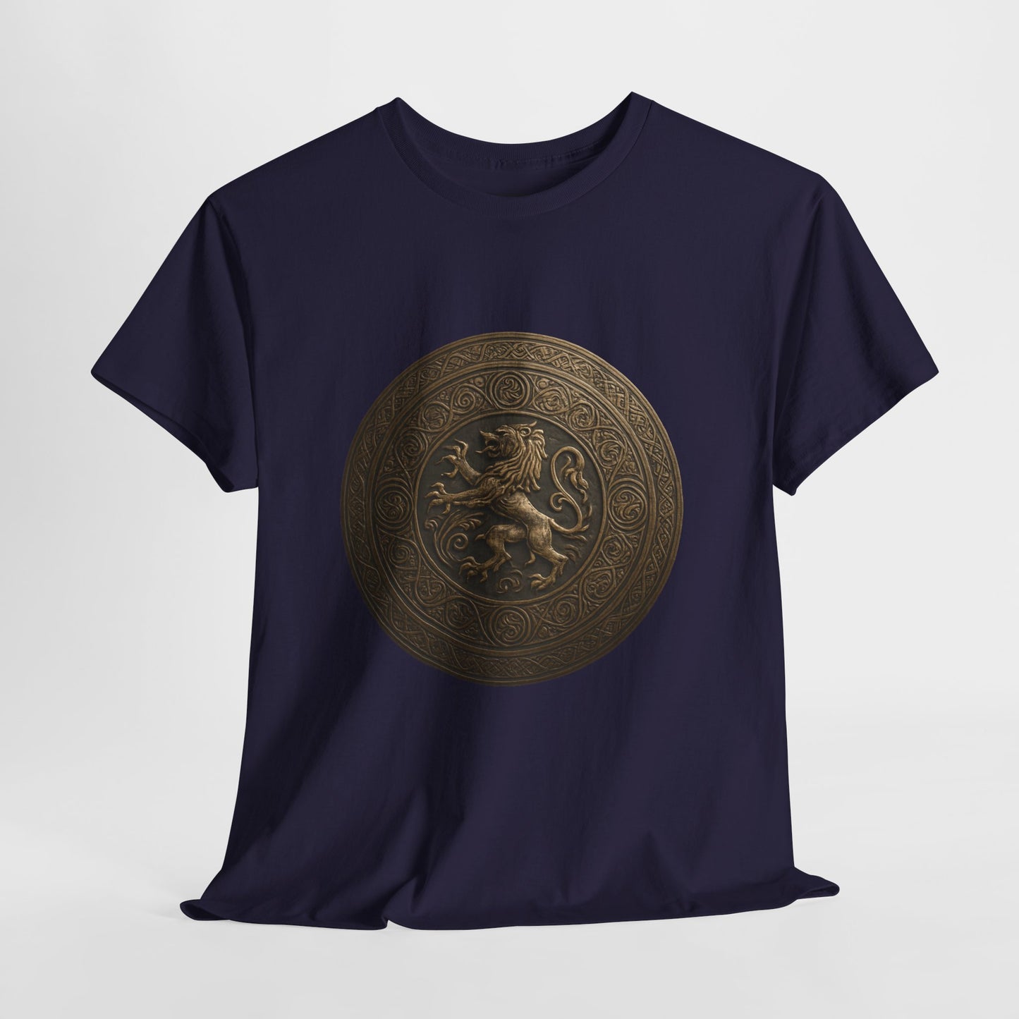 Vintage Lion Emblem Unisex Heavy Cotton Tee | Casual T-Shirt, Gift for Him/Her, Graphic Tee, Everyday Wear, Unique Style